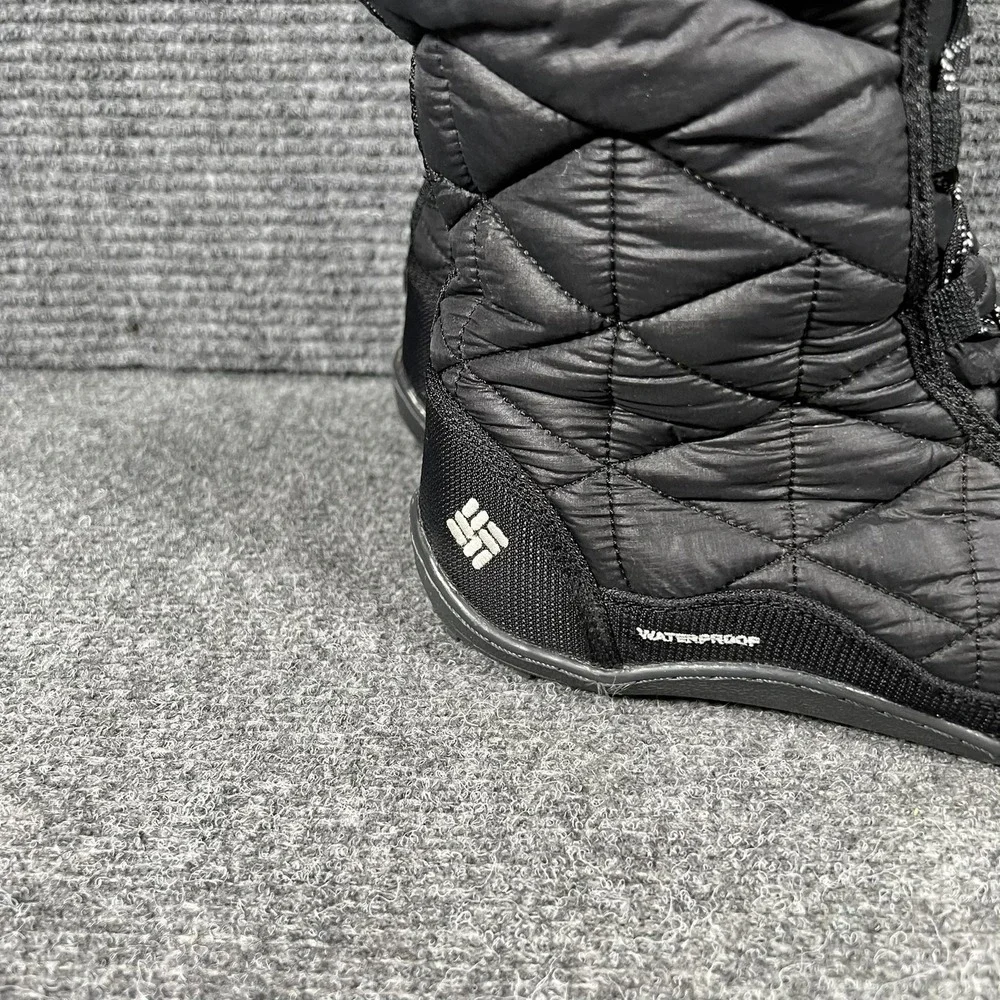Columbia Boots Womens Size 9 Black Waterproof Quilted Fur Snow Winter YL5164-011